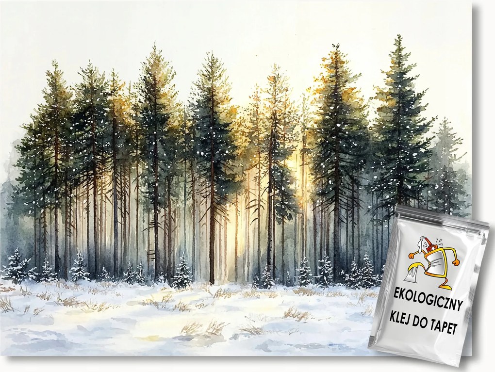 Fotótapéta Flizelina Erdő Tél Fák Hó Tájkép Természet 104x70,5 ragasztó