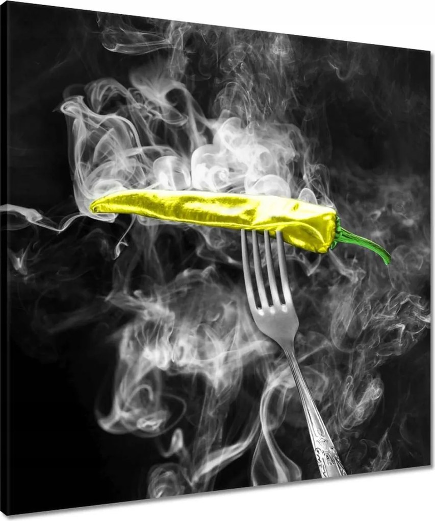 Vászonkép 60x60 Sárga paprika a villán