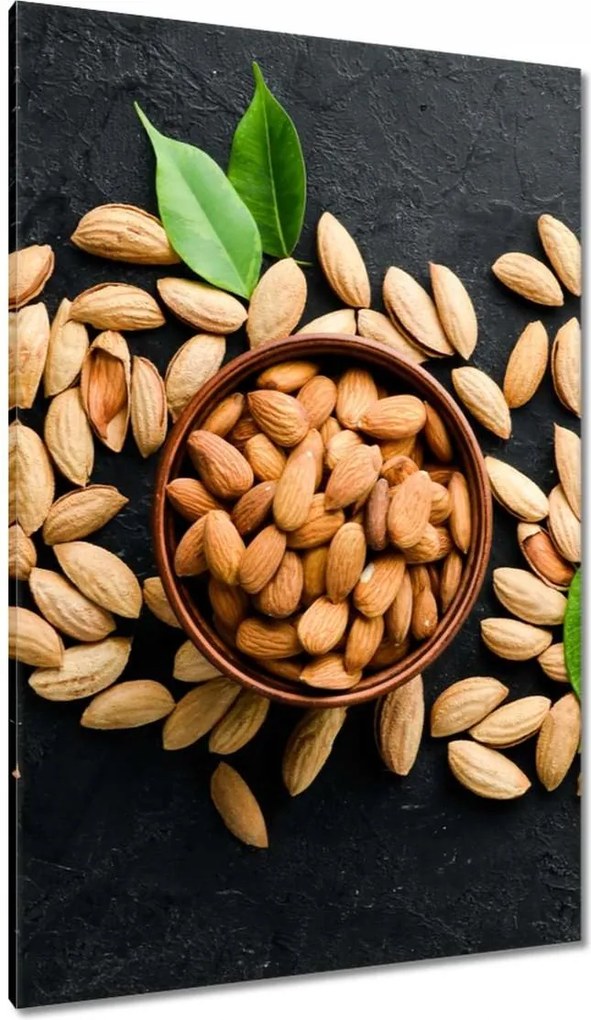 Vászonkép 80x120 Mandula egy tálban