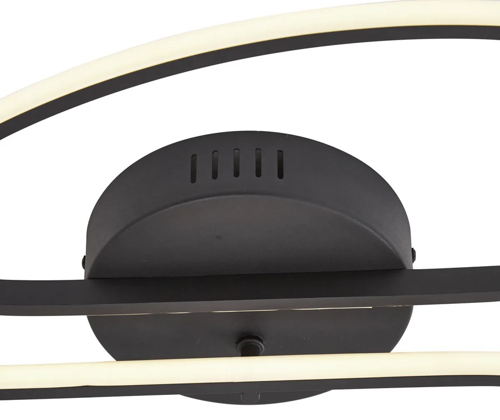 Design mennyezeti lámpa fekete 100 cm LED-del, 3 fokozatban dimmelhető, 2-lámpás - Pepe