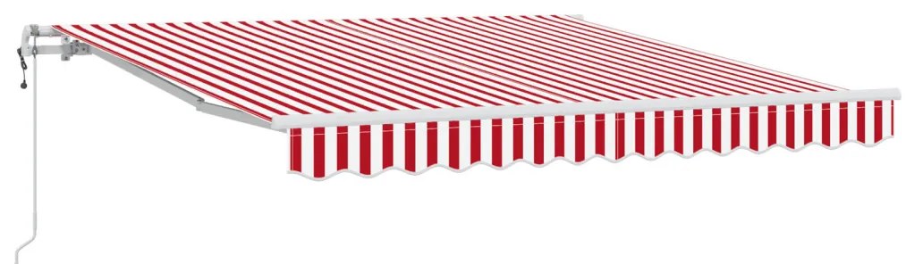 Automatikus Behúzható Napellenző Piros és Fehér 300x250 cm