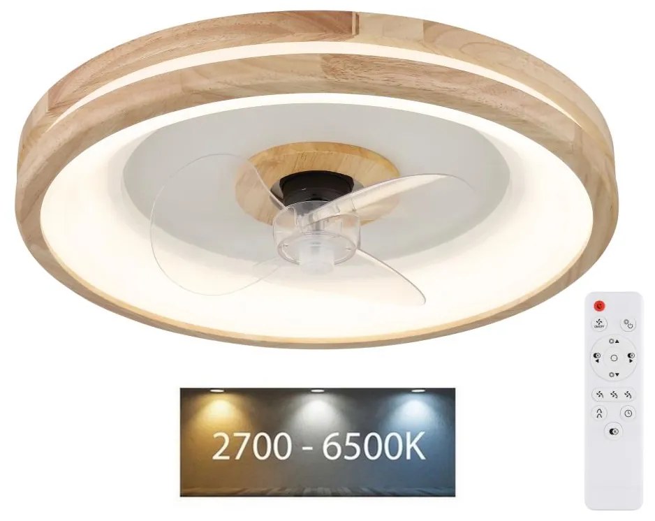 Globo Globo 03650 - LED Mennyezeti lámpa ventilátorral GATIAN LED/30W/230V barna + távirányító GL7407