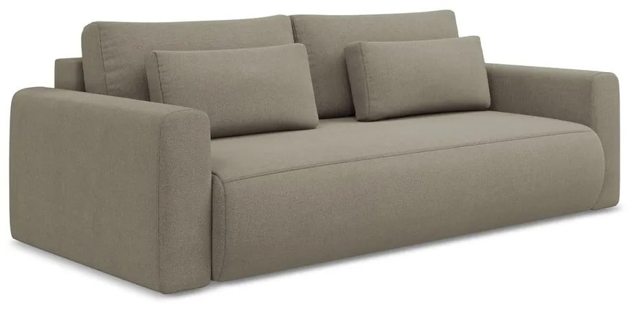 Világosbarna kinyitható-tárolóhelyes kanapé 238 cm Kapua – Makamii