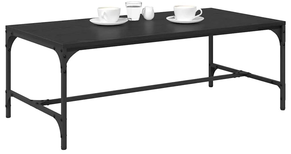 vidaXL Dohányzóasztal Fekete tölgy 100 x 50 x 35 cm Faanyag