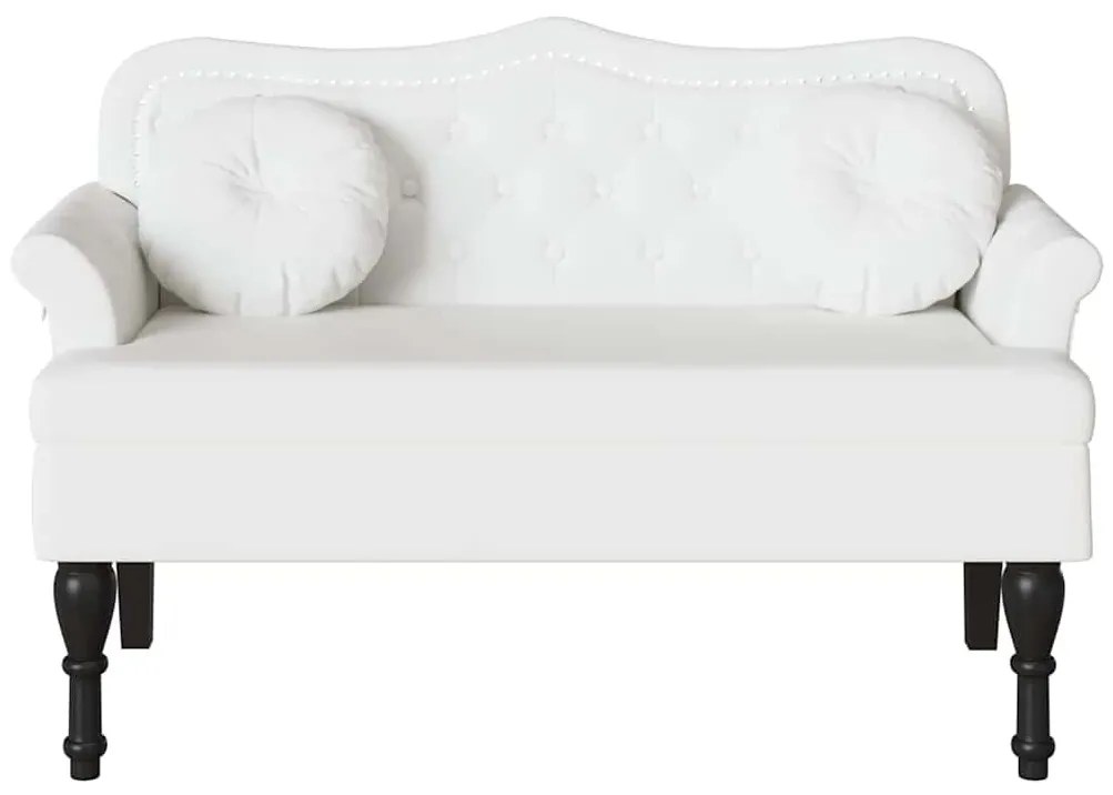 Chesterfield Pad párnával Fehér 120,5 x 65 x 75 cm Műbőr