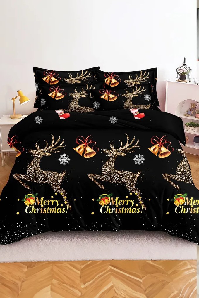 Mikroszálas ágyneműhuzat STARLIT DEER fekete Ágyneműhuzat mérete: 70 x 80 cm | 140 x 200 cm
