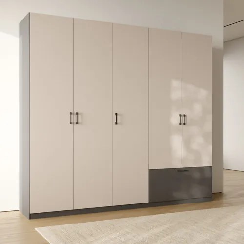 ALTA WARDROBE 5D1S ANTHRACITE+CASHMERE