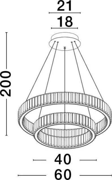 NOVA LUCE 9333077 AURELIA Kristály Függesztett Lámpa LED IP20