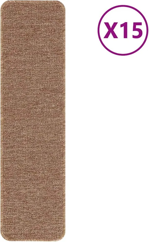 vidaXL Csúszásmentes Lépcsőszőnyegek 15 pcs Sárga 75 x 20 cm PP