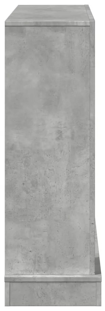 betonszürke szerelt fa kandallóburkolat 100 x 30 x 87,5 cm