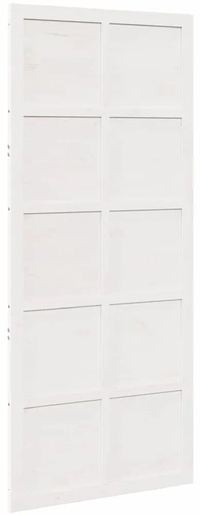 Istállóajtó Fehér 90 x 210 cm Tömör fenyőfa