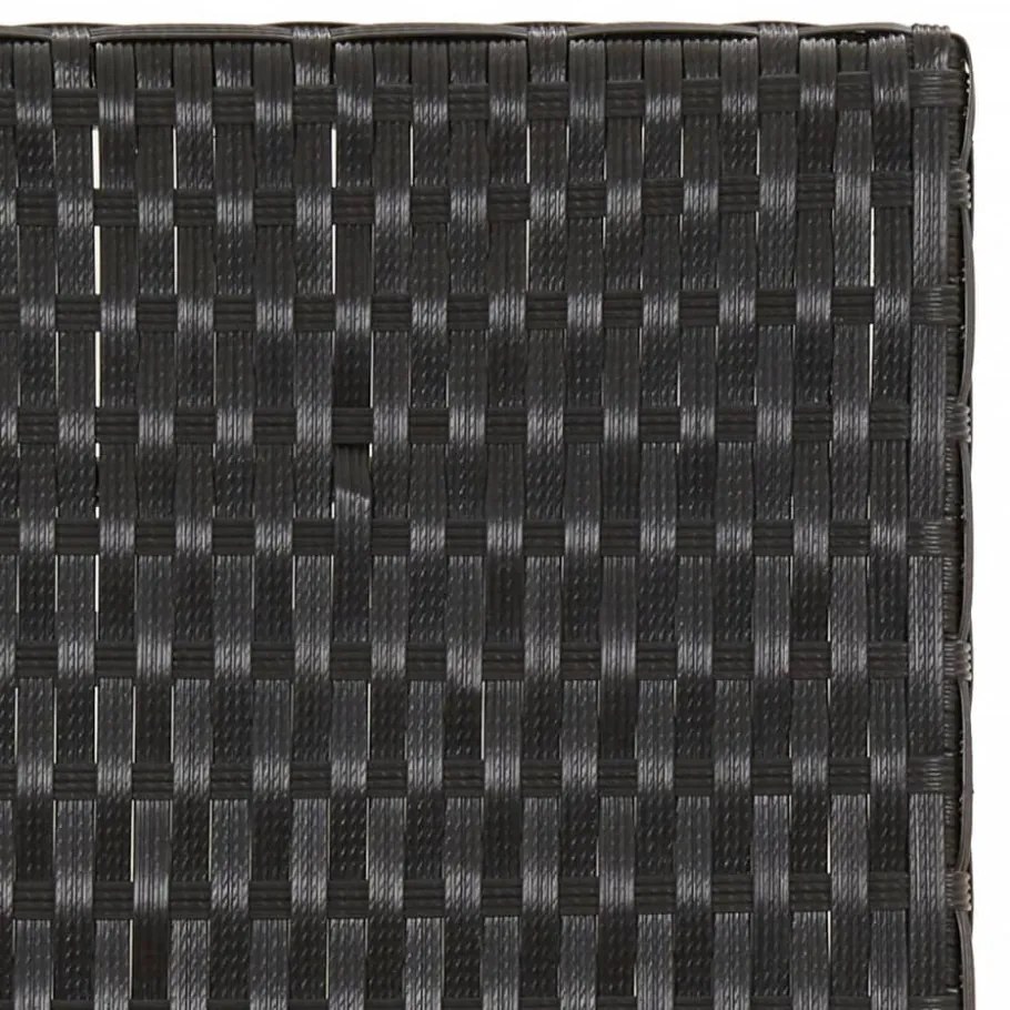 fekete összecsukható polyrattan asztal 45 x 35 x 32 cm