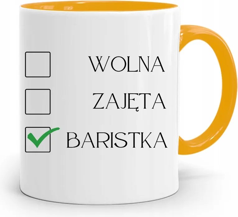Barista Kávézó Bögre Sárga Ajándék fényképes nyomtatással