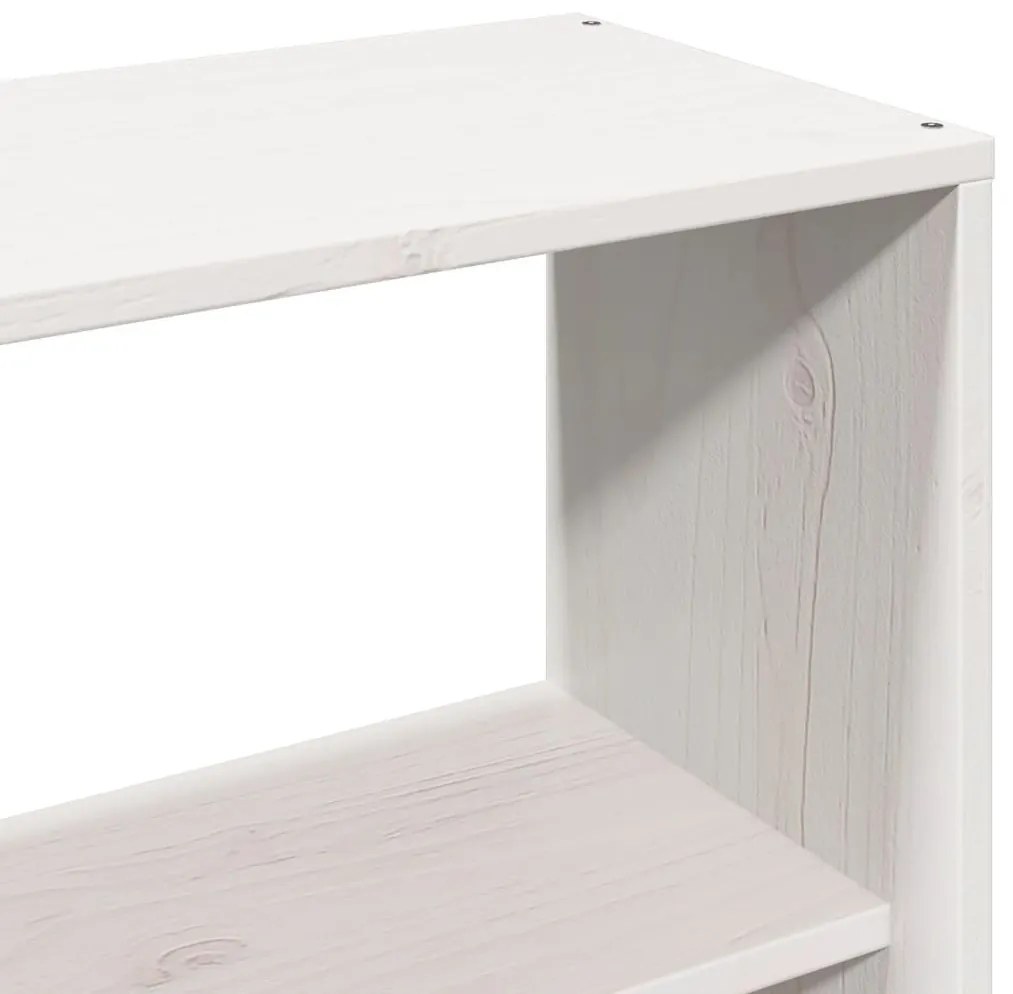 fehér tömör fa könyvespolcos ágy matrac nélkül 140 x 190 cm