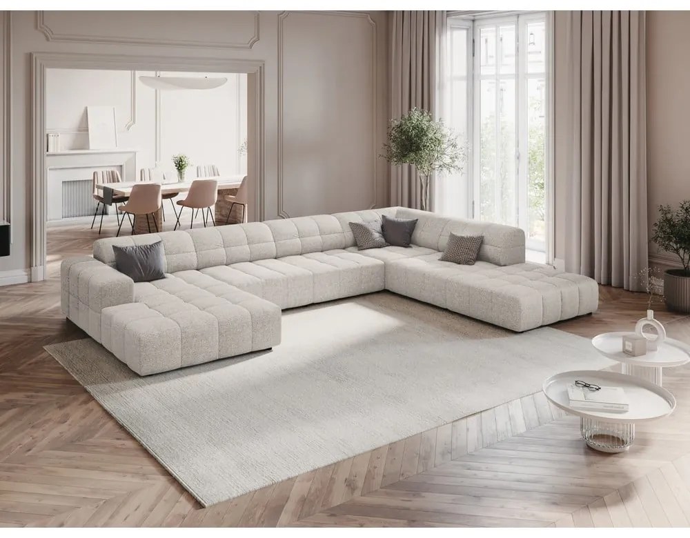 Világosszürke sarokkanapé (jobb oldali-U alakú) Chicago – Cosmopolitan Design