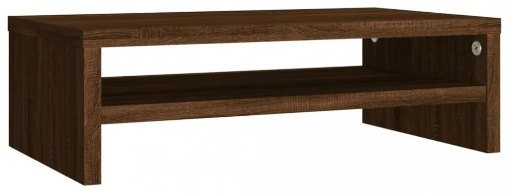 barna tölgy színű szerelt fa monitorállvány 42x24x13 cm