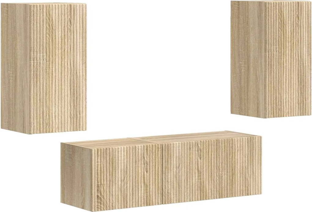 vidaXL TV falit kabinet szett 4 pcs Sonoma tölgy Faanyag