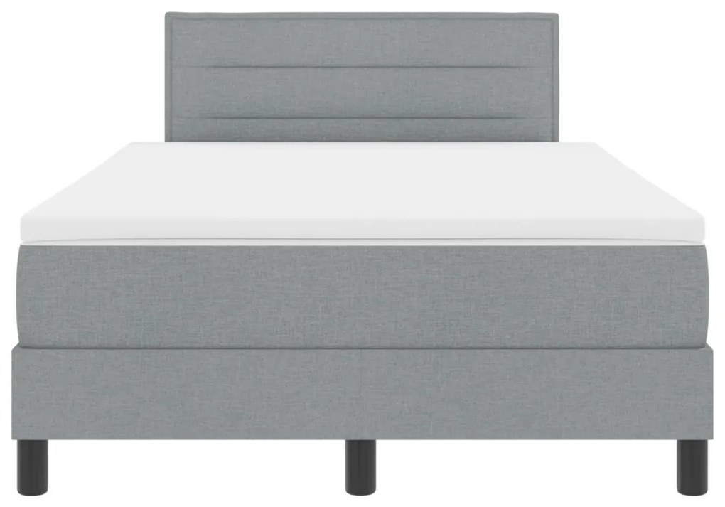 Box Spring Ágy Matraccal és LED Fénnyel Szürke 120x200 cm Szövet
