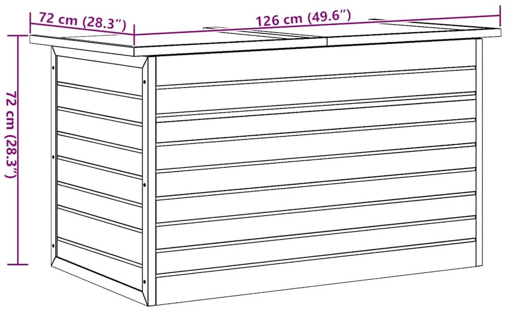 kerti fa tárolóláda 126 x 72 x 72 cm