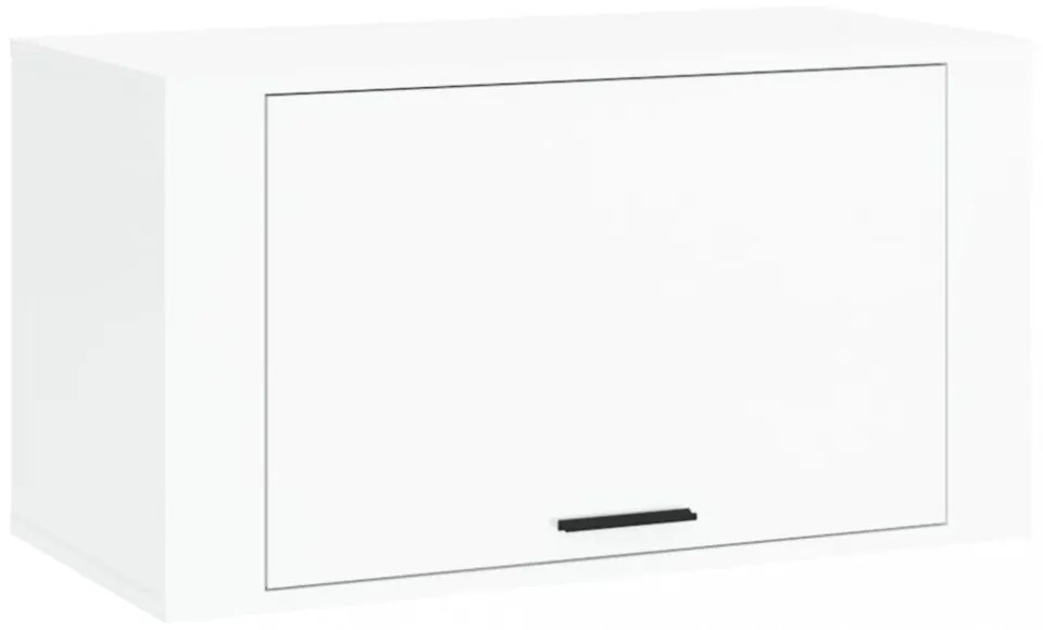magasfényű fehér szerelt fa fali cipőszekrény 70 x 35 x 38 cm