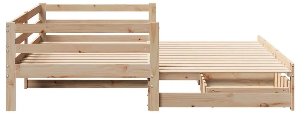 tömör fenyőfa kanapéágy fiókkal 90 x 200 cm