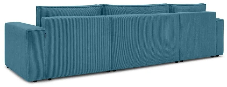 Türkiz kordbársony kinyitható sarokkanapé Nihad – Bobochic Paris
