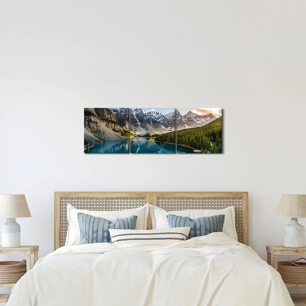 Kép - Kanada, Banff Nemzeti Park, Moraine Lake (órával) (90x30 cm)
