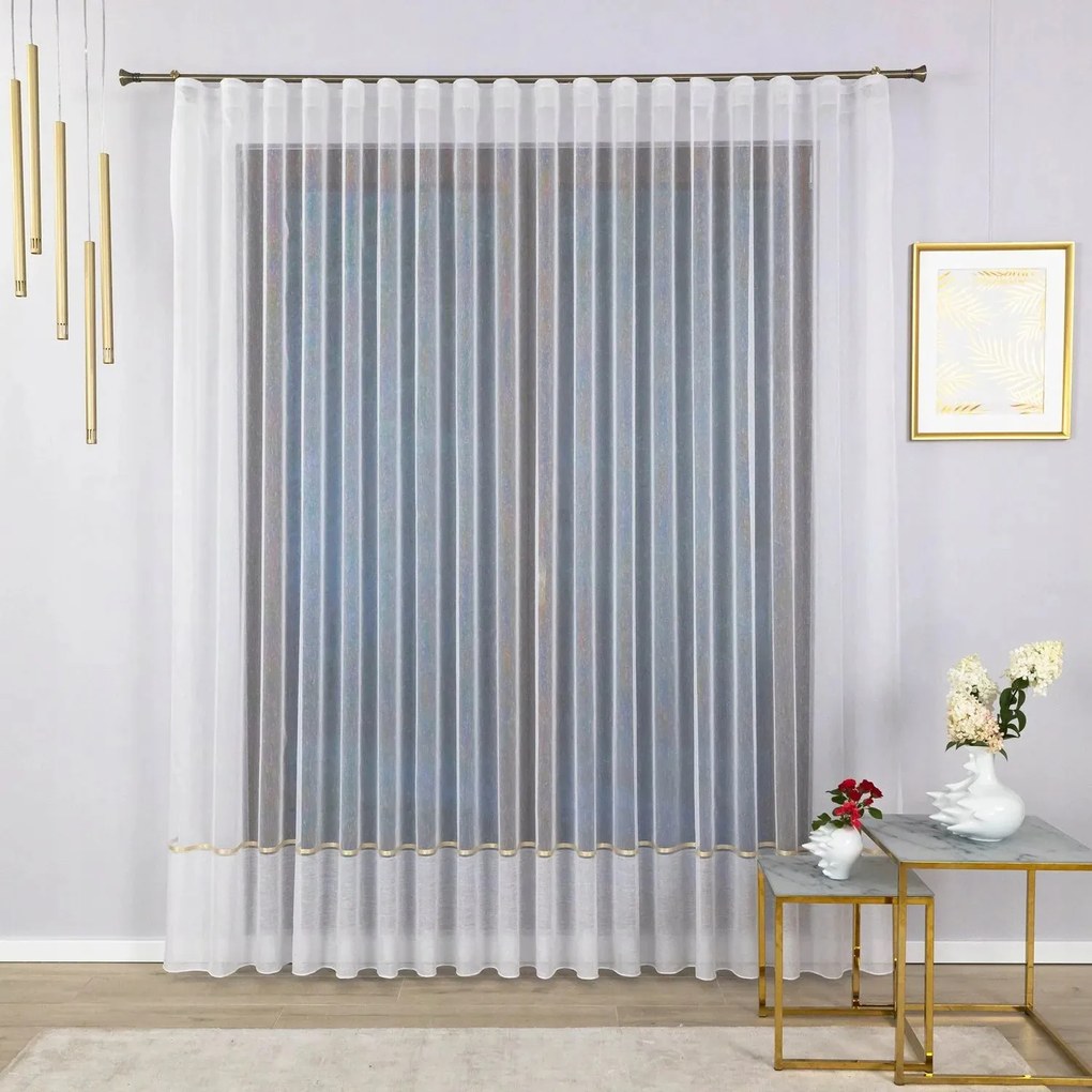 Lucca Sable Függöny Fehér, Átvezetős 300x160