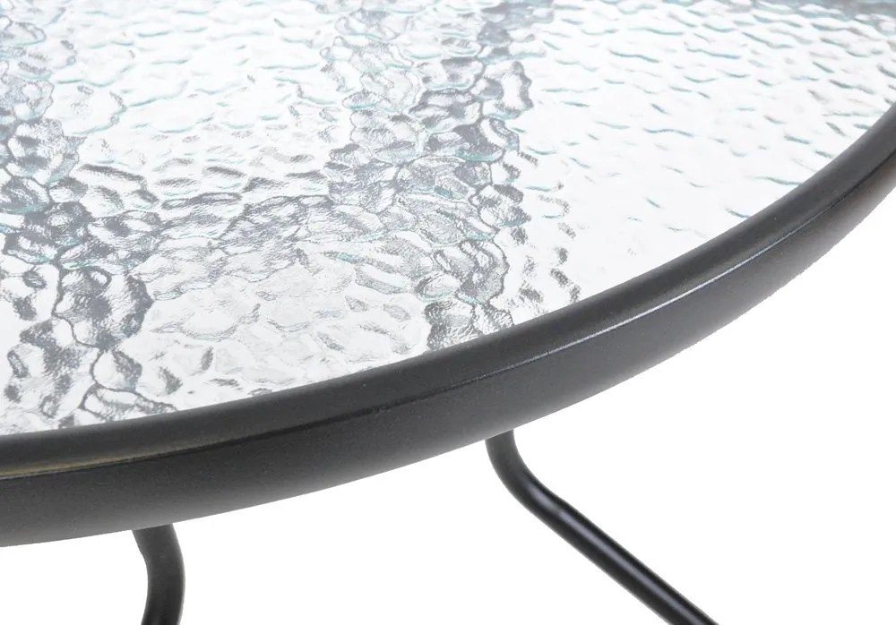 Kerti asztal ZWMT Ø 80 cm fém üveglappal