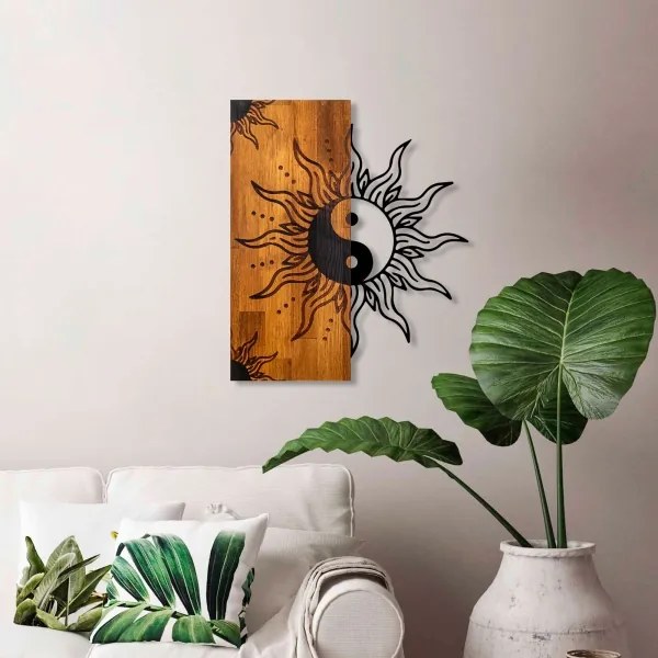 Fali dekoráció 50x58 cm jin jang fa/fém