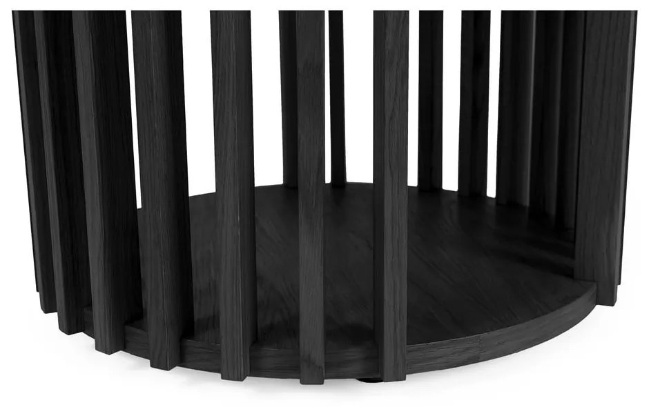 Drum fekete tárolóasztal, ø 53 cm - Woodman