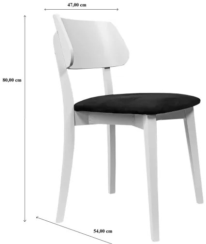 EZRA étkezőszék fehér/fekete