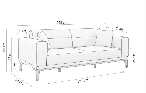 DOTY kétüléses kanapé antracit