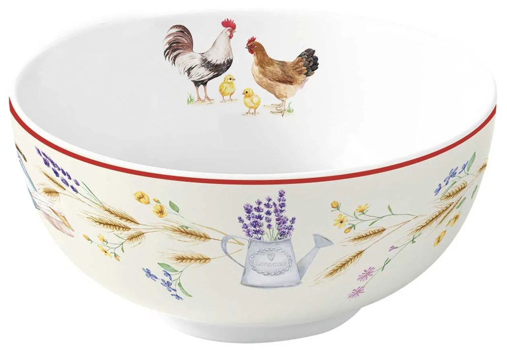 Porcelán kakasos tálka 12 cm Country Life