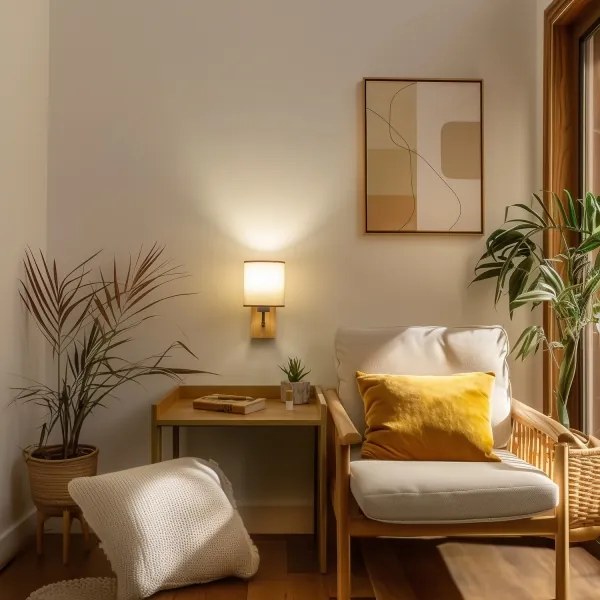 Brilagi - Fali lámpa NUBILA WOOD 1xE27/25W/230V tölgy/barna