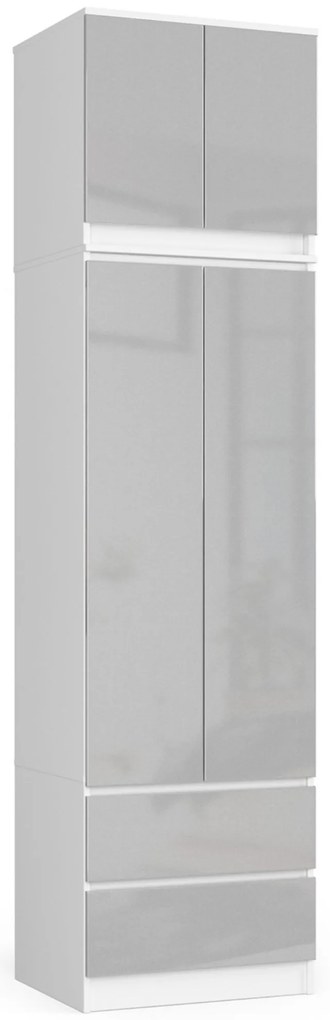 Ruhásszekrény Slots (fehér + fényes fém) (felépítménnyel). 1117385