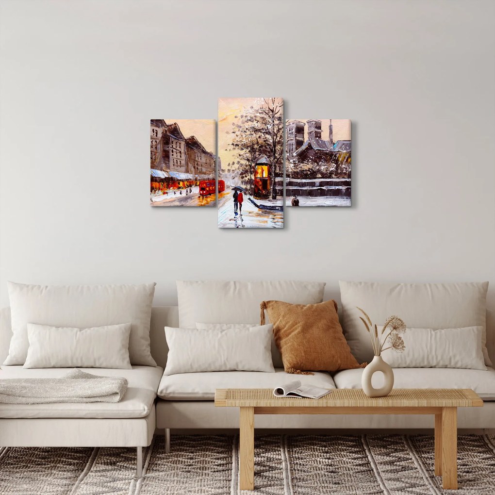 Kép - Egy téli város festménye (90x60 cm)