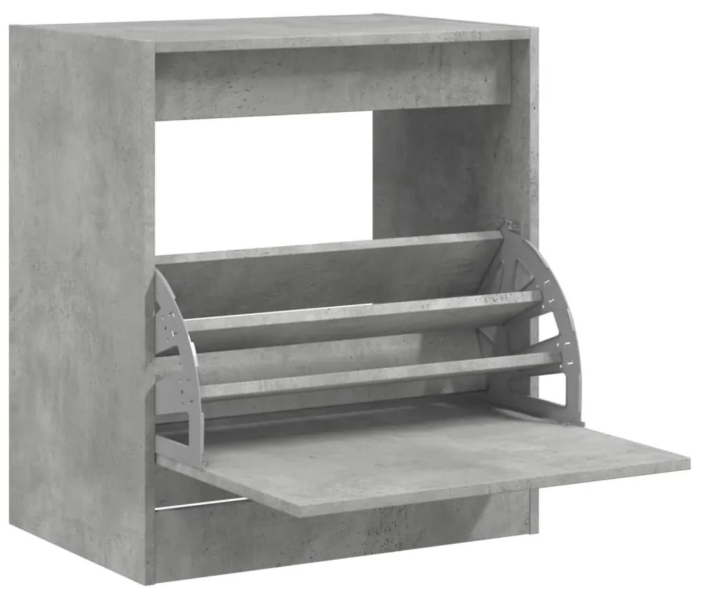betonszürke szerelt fa cipőszekrény 60 x 42 x 69 cm