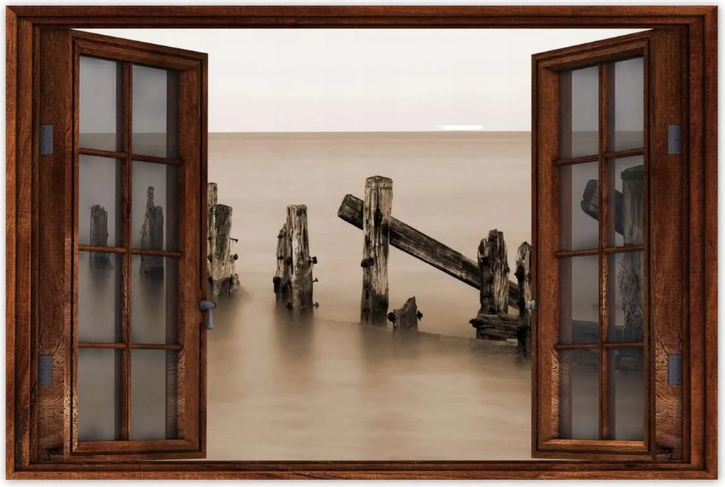 Poszterek 120x80 Hullámtörő fából