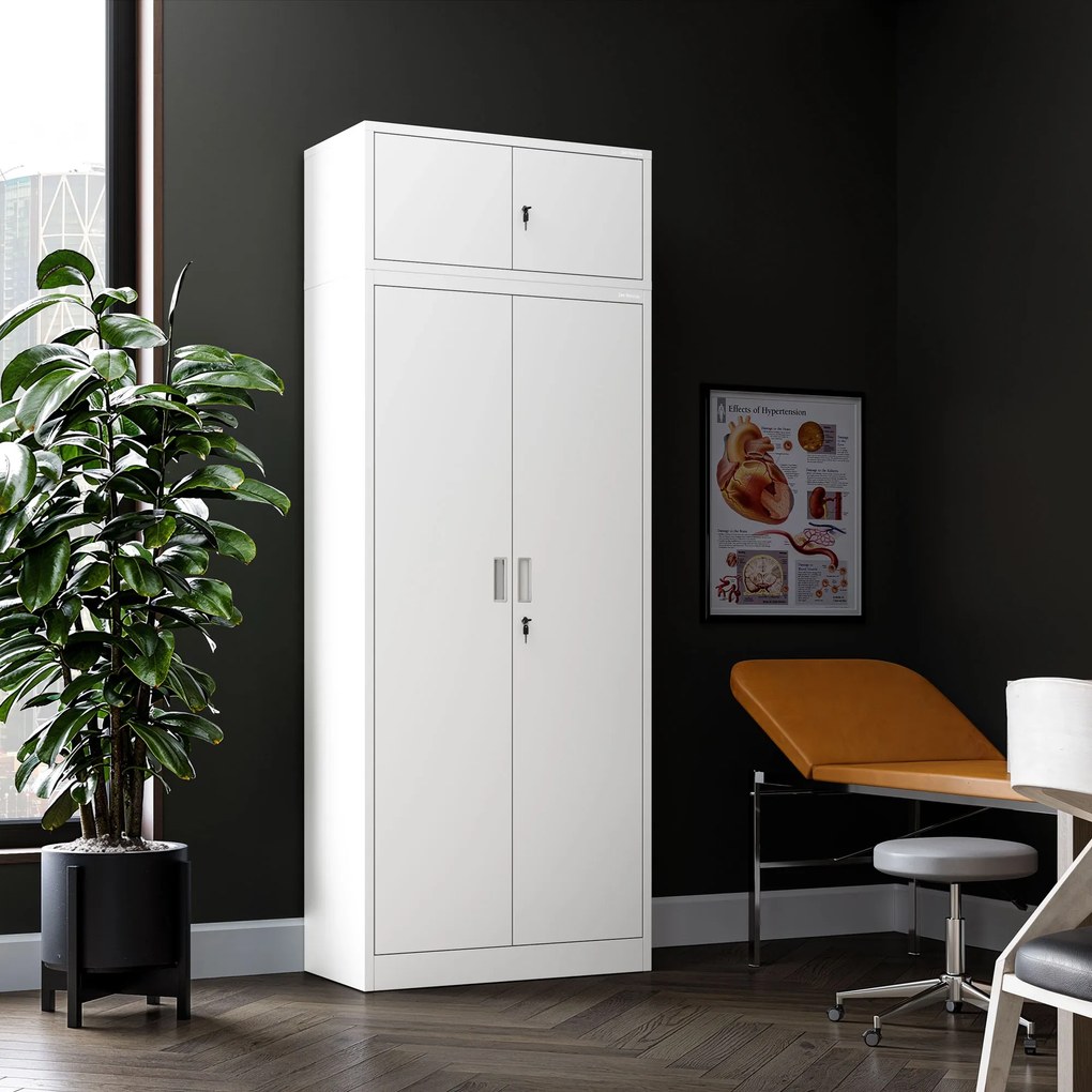 Szekrény-felépítmény, fehér, 800x380x400 mm: EWA