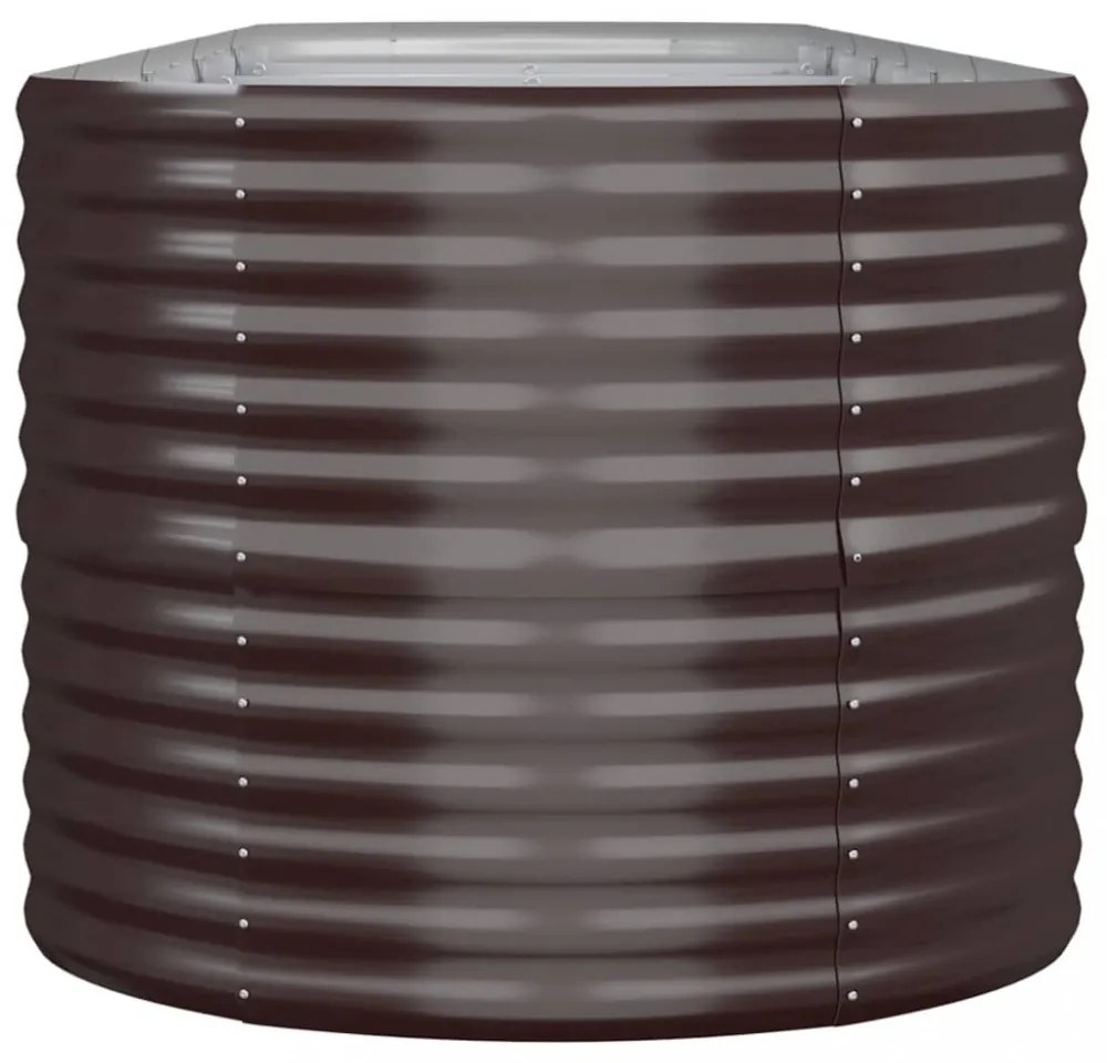 barna horganyzott acél kerti magaságyás 368x80x68 cm