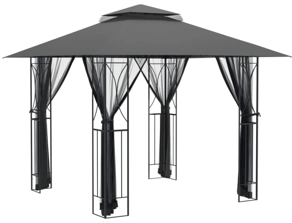 antracit acél pavilon oldalfalakkal 300 x 300 x 270 cm