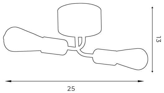 Felületre szerelhető csillár BRENDA 2xE27/60W/230V fekete