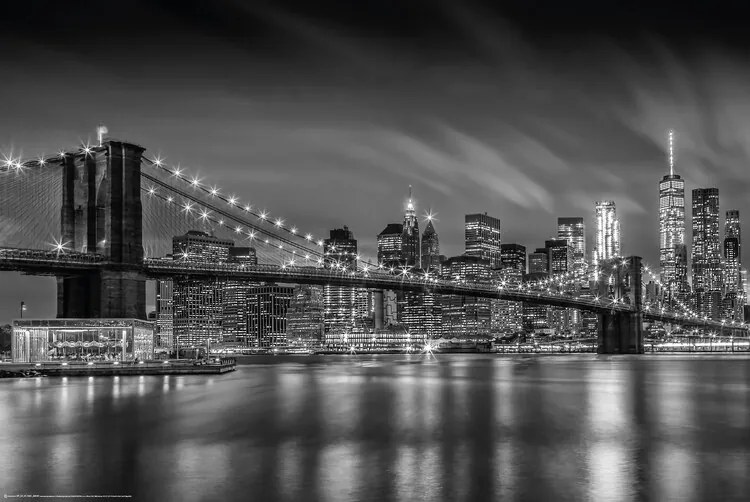 Plakát BROOKLYN BRIDGE Nightly Impressions | Monochrome