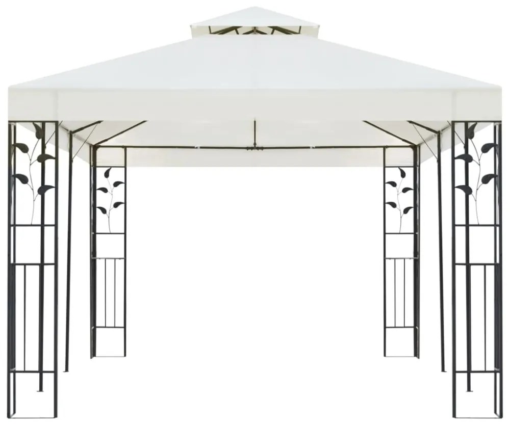 fehér acél pavilon dupla tetővel 6 x 3 m