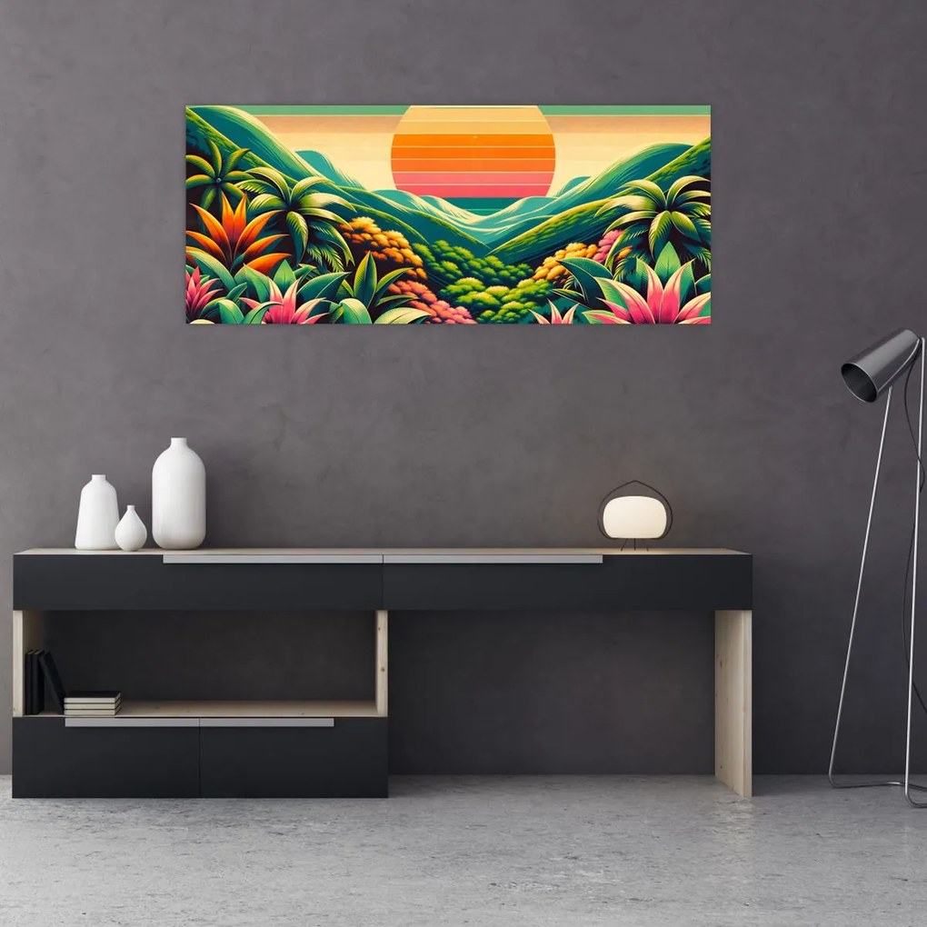 Kép - Színes naplemente (120x50 cm)