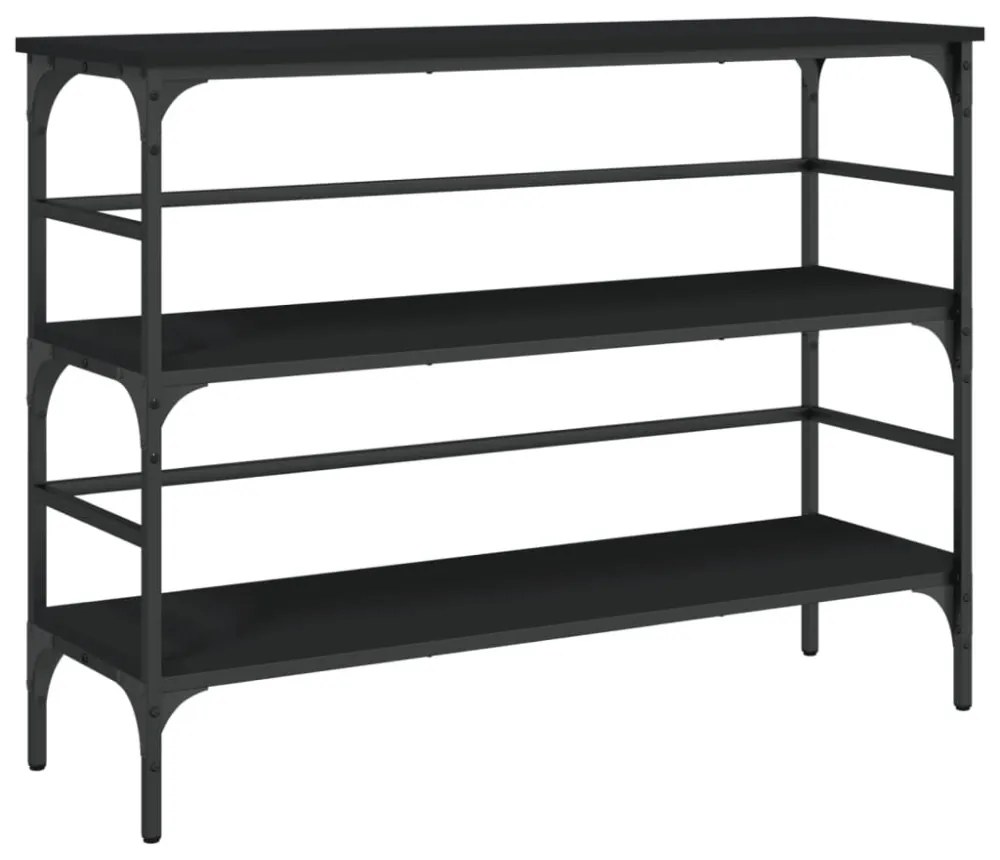 fekete szerelt fa tálalóasztal 100x32x75 cm