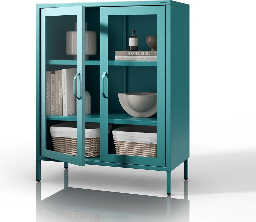 Vitrin GINA, 800 x 1015 x 400 mm, Modern: tengerszínű