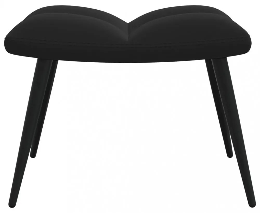 fekete bársony pihenőfotel zsámolynal