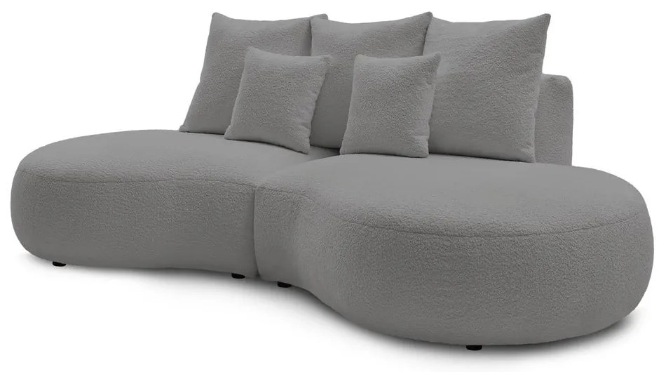 Világosszürke buklé szövet kanapé 260 cm Saint-Germain – Bobochic Paris